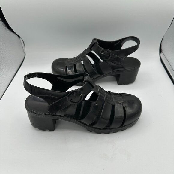 Shoes - Unbranded Black Y2K Chunky Jelly Sandals Women's 9